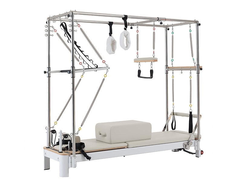 Pilates trapeze reformer made from solid oak