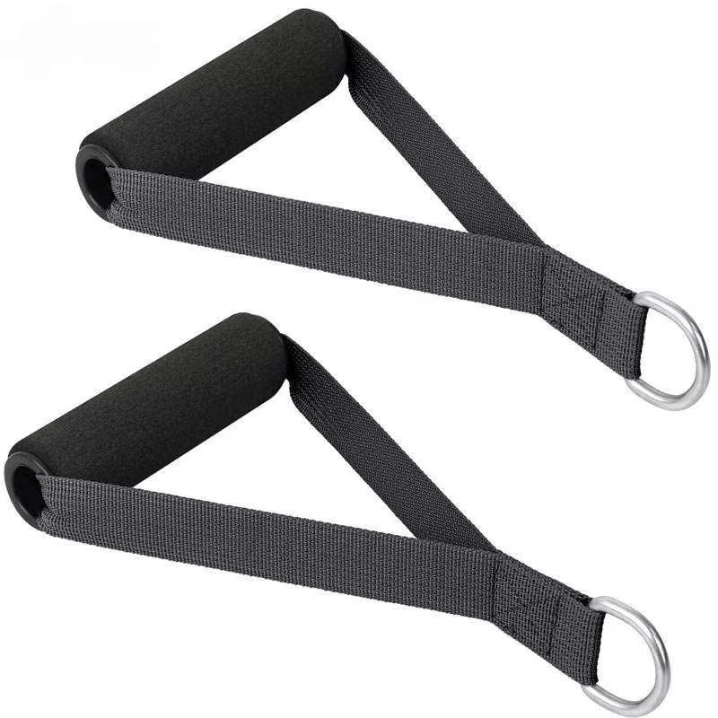 Double-loop pilates handles with D-ring