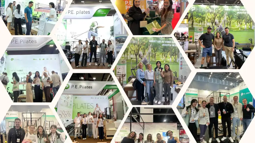 P.E.Pilates exhibition and customer meeting background