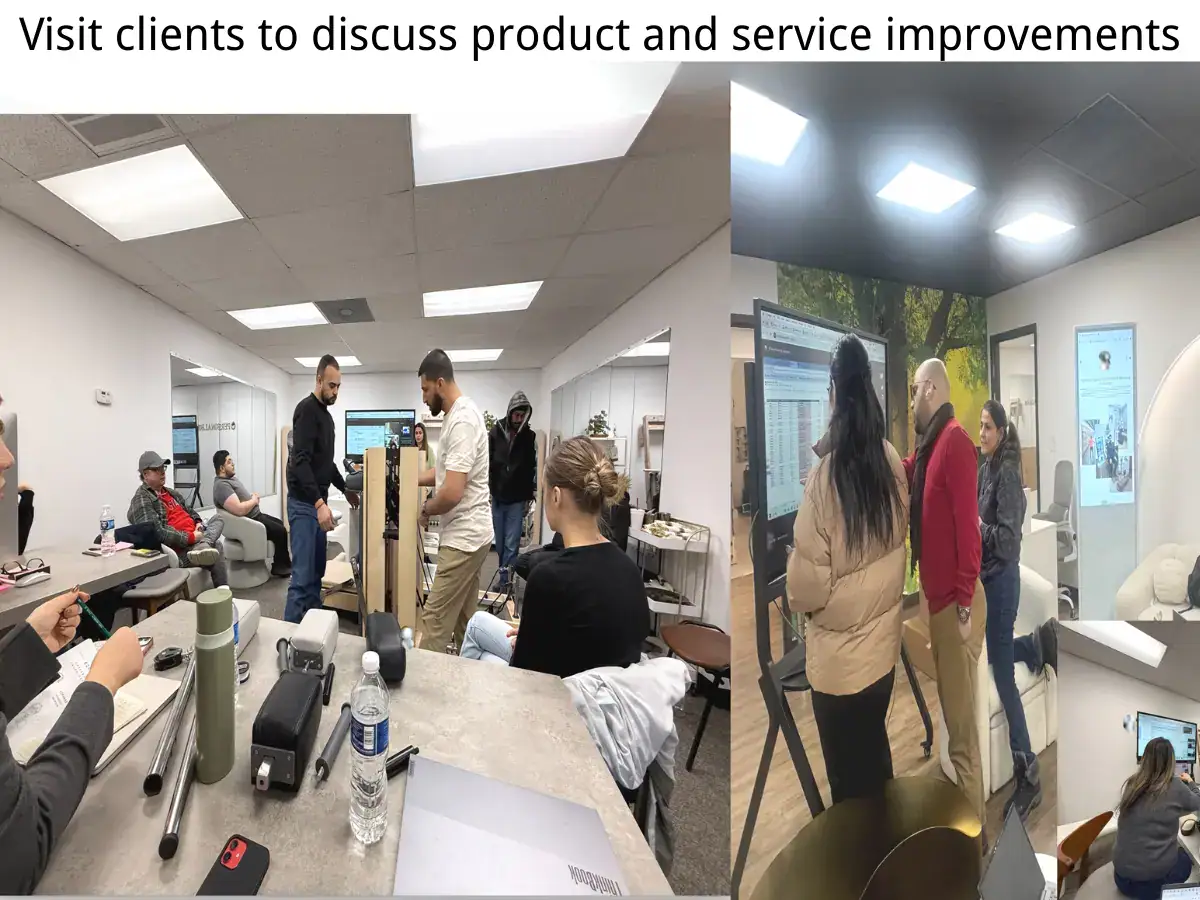 P.E.Pilates team meeting a US partner to review product and service upgrades