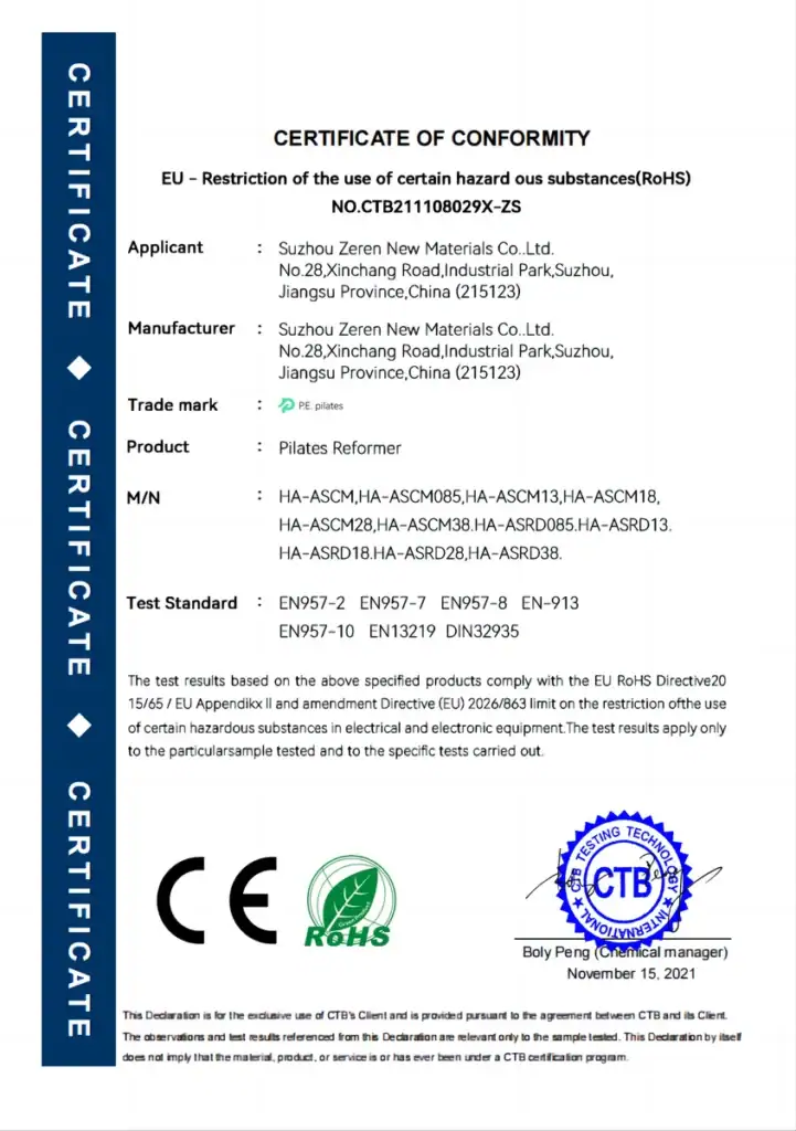 Material and conformity reports