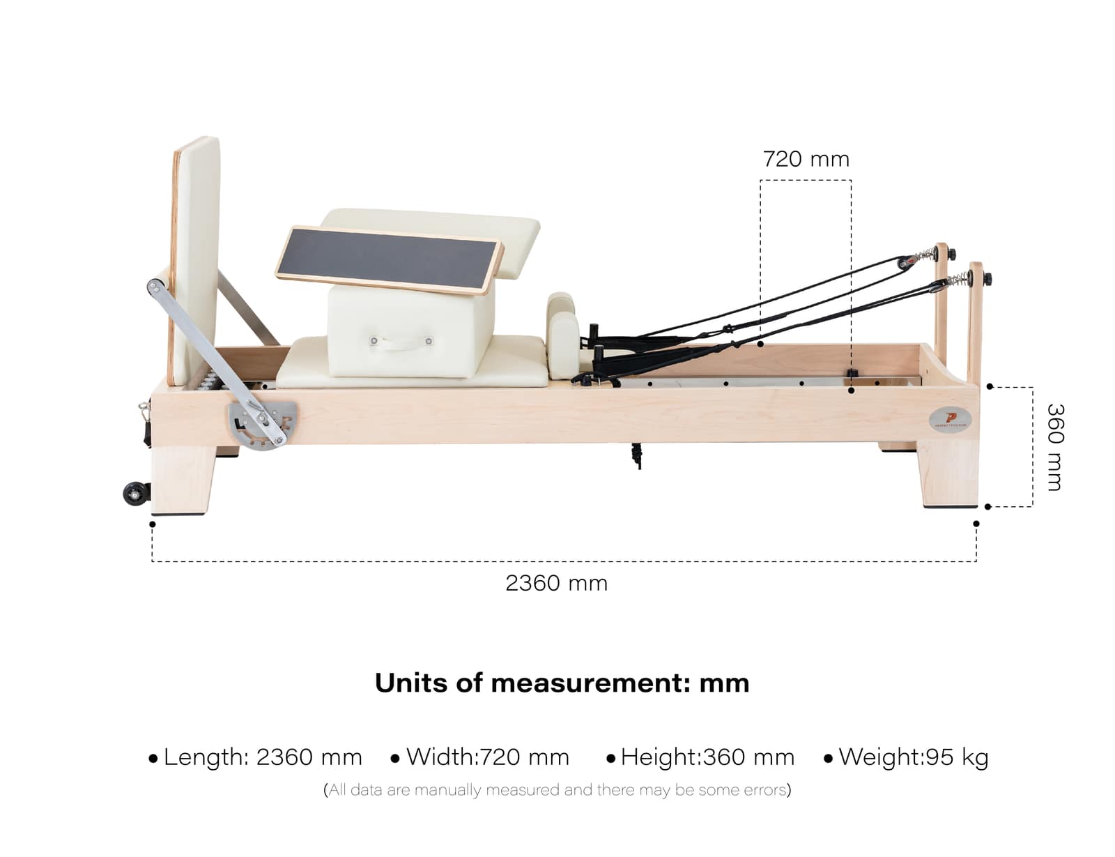 WD-M fixed maple reformer length, width, height and source-file weight.
