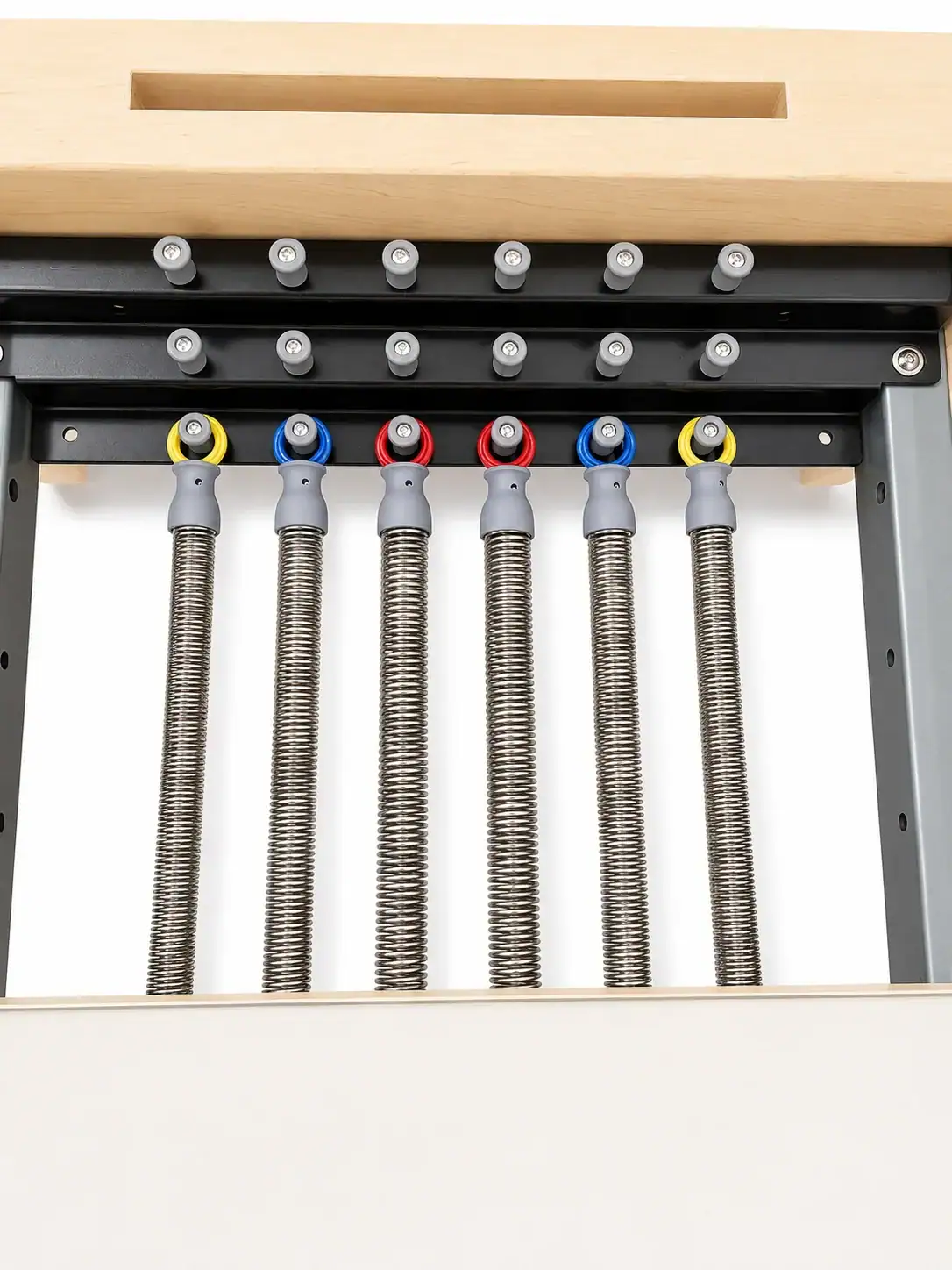 Spring system on a WD-MS-003 standard Pilates reformer