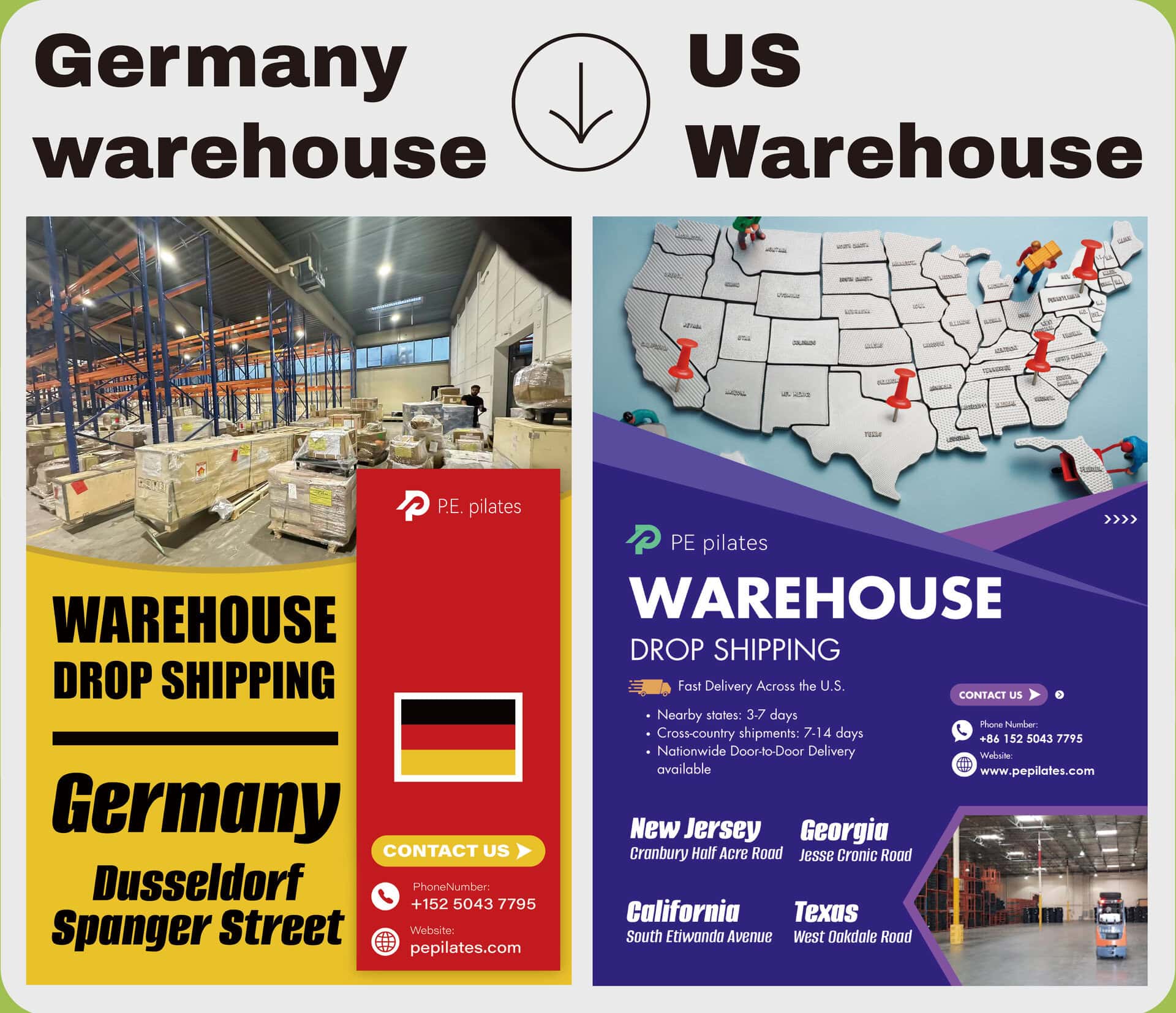 Pilates Mzchines Local warehouse